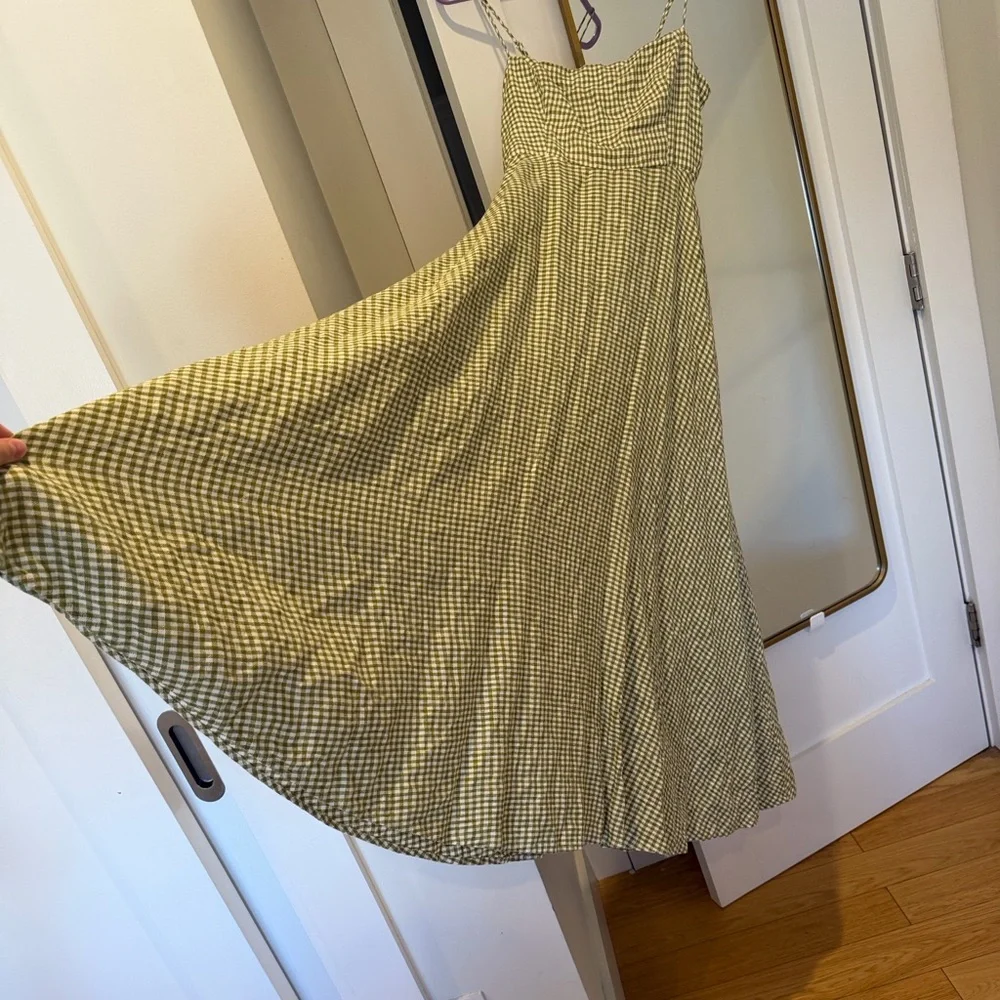 Reformation Green Checkered Maxi Dress - Picture 4 of 7